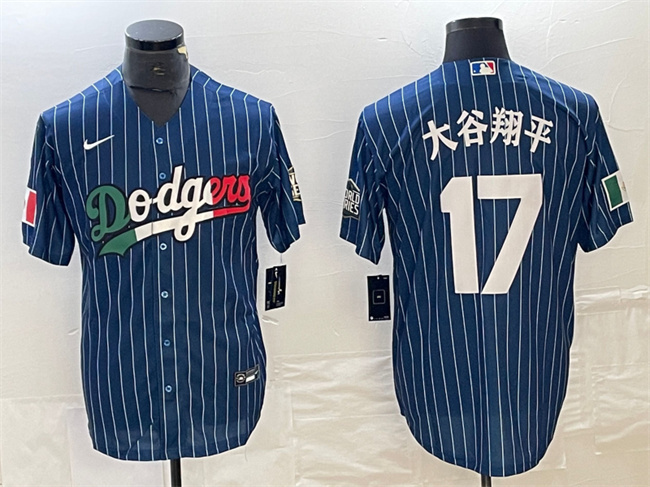 Men's Los Angeles Dodgers #17 大谷翔平 Navy Cool Base With Patch Stitched Baseball Jersey Men's Los Angeles Dodgers #17 大谷翔平 Navy Cool Base With Patch Stitched Baseball Jersey